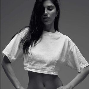 Talentless Blue Grey Cropped Darted Tee – Size XS